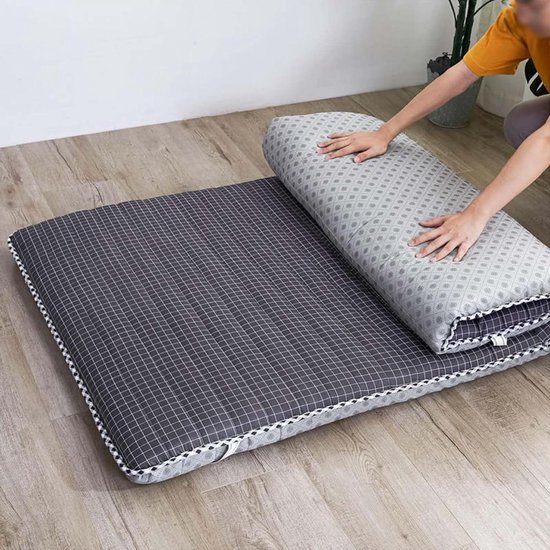 Japanse Vloermatras - Futonmatras Tatami - Flexibele Slaapplaats - Drielaagse Vulling - 120x200cm - Grijs van Merkloos