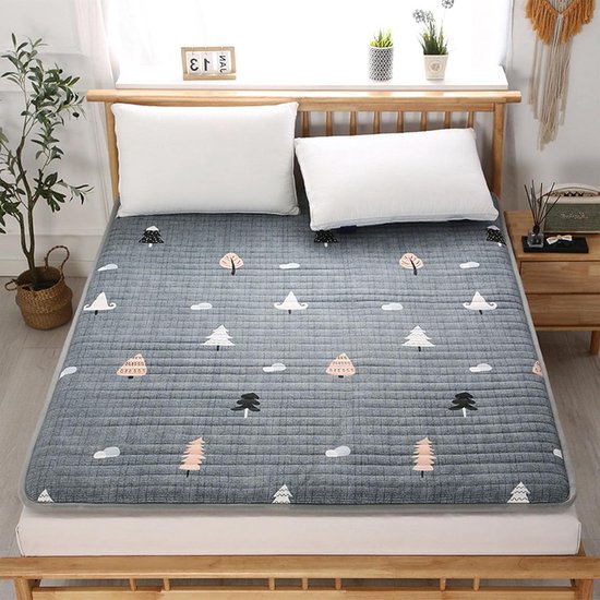 Japanse Vloermatras - Futonmatras Tatamimatras - Comfortabel Slapen - Huidvriendelijke Stof - 200x200cm - Kleur 1