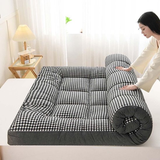 Japanse Vloermatras - Oprolbare Futon - Comfortabel Slapen - Drielaags Ontwerp - Dubbel XL - Grijs