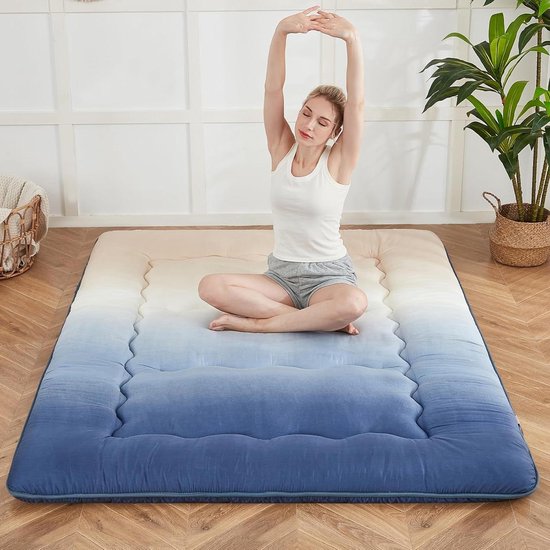 Japanse Vloermatras - Oprolbare Futon - Logeren en Slapen - Inclusief Opbergtas - Twin Maat - Kustgradiënt