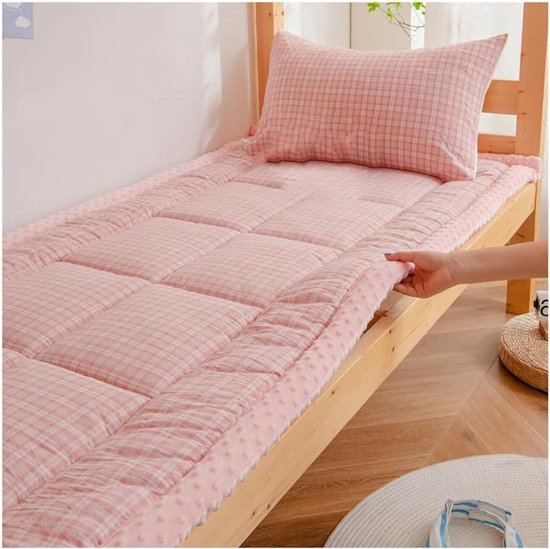 Japanse vloermatras - Oprolmat futon - Comfortabel logeren - Opvouwbaar en ademend - 90 x 200 cm - Grijs