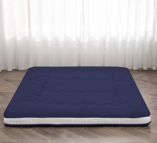 Japanse Vloermatras - Opvouwbaar Bed - Comfortabel Slapen - Extra Dik Traagschuim - 47 Inch Dik - Marineblauw