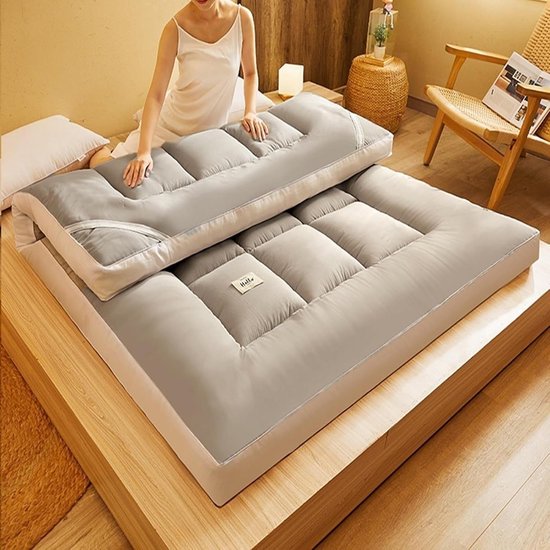 Japanse vloermatras - Opvouwbaar bed - Comfortabel slapen - Ruimtebesparend ontwerp - 90cm x 200cm - Blauw