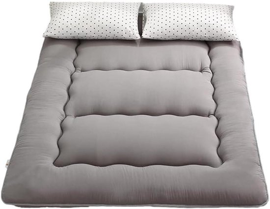 Japanse Vloermatras - Opvouwbaar Futon - Comfortabel Slapen - Ademend en Duurzaam - 90 x 200 cm - Grijs