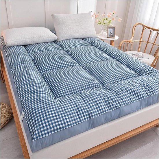 Japanse Vloermatras - Opvouwbaar Futon Kussen - Comfortabel Slapen - Dikke Veren en Donsvulling - 99 x 203 cm