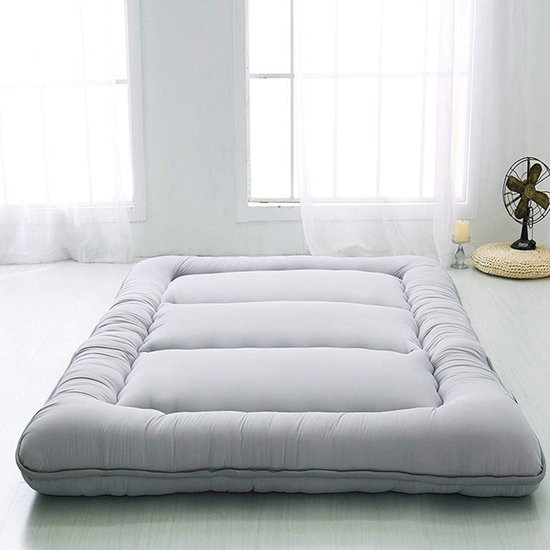Japanse Vloermatras - Opvouwbaar Matras - Comfortabel Slapen - Stevig Slaapoppervlak - 100x200cm - Grijs