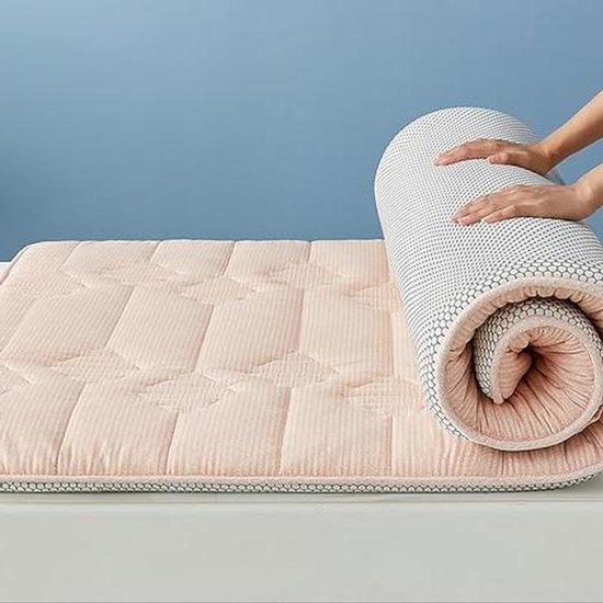 Japanse Vloermatras - Opvouwbaar Slaapkussen - Comfortabel Slapen - Extra Dik Ergonomisch - 100x200 cm - Roze