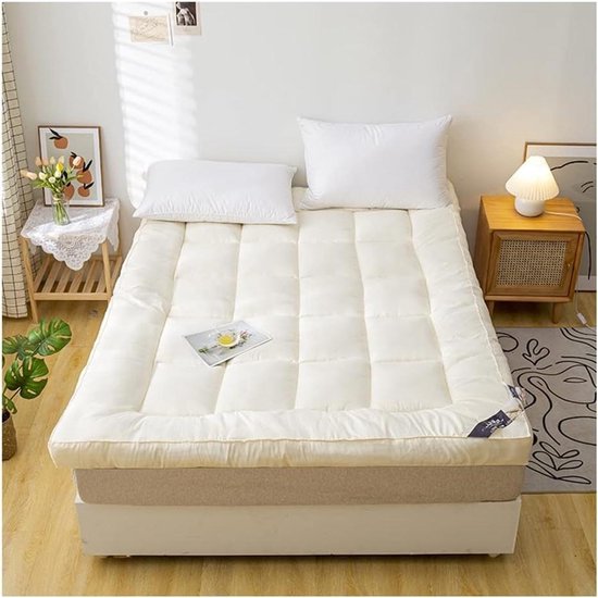 Japanse Vloermatras - Opvouwbare Futon - Comfortabel Slapen - Extra Dik Ontwerp - 200x220cm - Geel