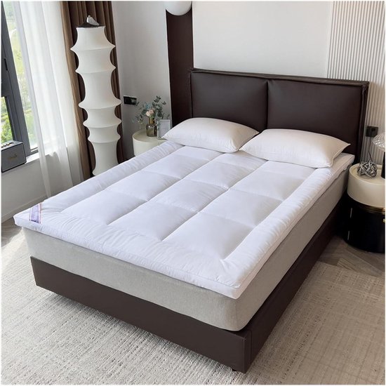 Japanse Vloermatras - Opvouwbare Matras Tatami - Comfortabel Slapen - Fijn Gewatteerd Patroon - 90x200cm - Wit