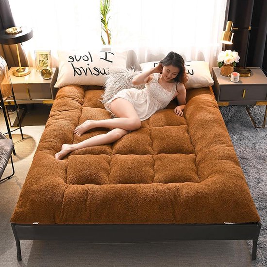 Japanse Vloermatras - Opvouwbare Tatami - Comfortabel Slapen - Huidvriendelijke Stof - Queen Size - Khaki