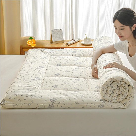 Japanse Vloermatras - Opvouwbare Tatamimat - Comfortabel Slapen - Ergonomisch Ontwerp - 90x200cm - Donkergrijs