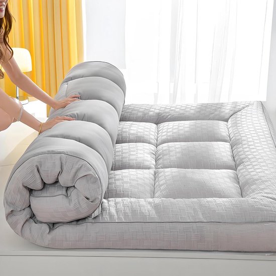 Japanse vouwmatras - Oprolbare matras slaapkussen - Kinderen slapen comfortabel - 3D Gewatteerd Humanized Dikte - 200 x 220 cm