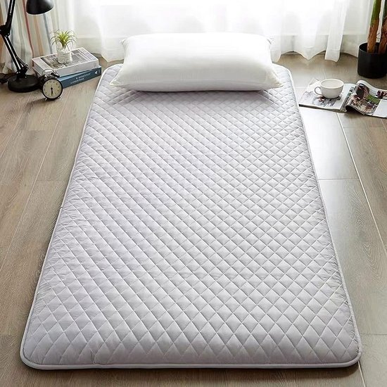 Japanse Vouwmatras - Vloerbed Futonmatras - Kamperen en Logeren - Zacht en Ademend - 90x200cm - Grijs