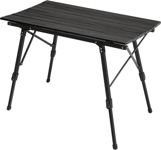 Jawinio tuintafel - opklapbare tafel in hoogte verstelbaar aluminium zwartJw van Merkloos