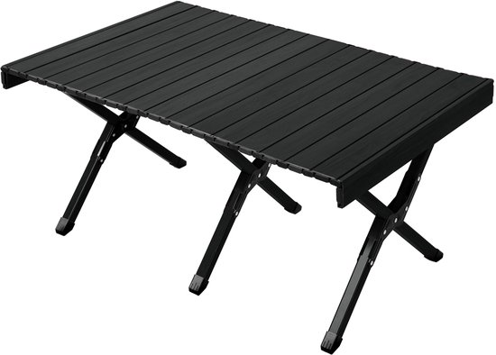 Jawinio Tuintafel opvouwbare tafel - draagbaar aluminium zwart van Merkloos