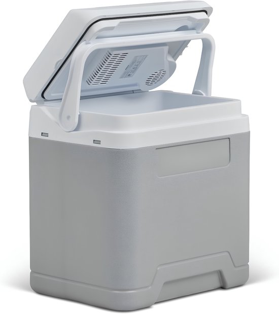 JCP® Koelkast - 27L - Lichtgewicht en Draagbaar met Praktisch Kabelcompartiment - Koelkast Klein - Grijs - 30cm x 40cm x 45cm