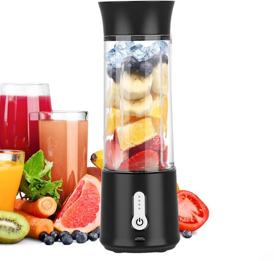 JeiibrZui Draagbare Blender - USB-Oplaadbaar - 7,4V Motor 18.000 Tpm - 4000 Mah Batterij - Zwart van JeiibrZui
