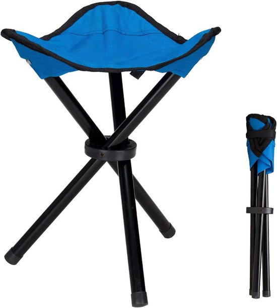 JeiibrZui OutdoorStativkruk - Compact - 1 Stuks - Blauw - Draagbare Vouwkruk Voor Camping Wandelen Vissen Picknik Strand van Merkloos