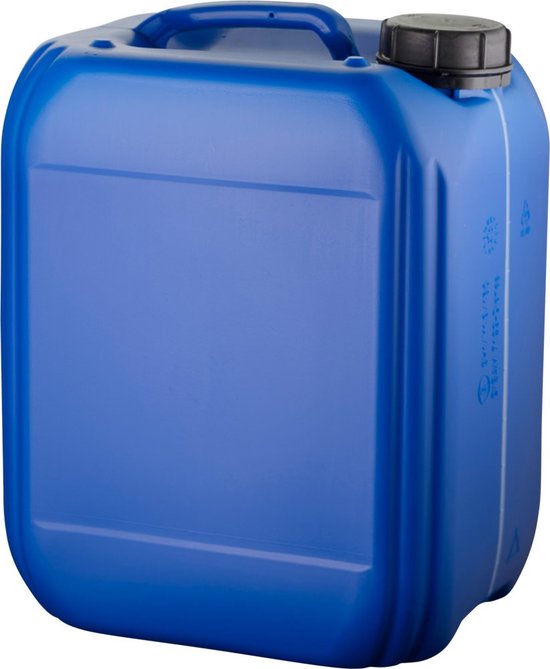 Jerrycan 10 Liter blauw met zichtstreep | geschikt voor water | UN gekeurd | benzine | handig stapelbaar | food grade | inclusief dop | totaal te legen | noodpakket van Merkloos
