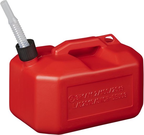 Jerrycan 10L kunststof rood UN-gekeurd (laag model) van Compactor