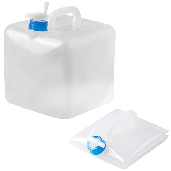 Jerrycan Opvouwbaar 20 Liter - Met Water Kraan en Schroefdop - BPA-vrij - Transparant - Hanamura Summit van Hanamura Summit