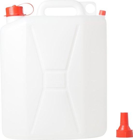 Jerrycan - voedselgeschikte - 20 liter - 33 x 20 x 44 cm - kunststof - watertank - Survival en outdoor artikelen - Kampeerartikelen van Merkloos