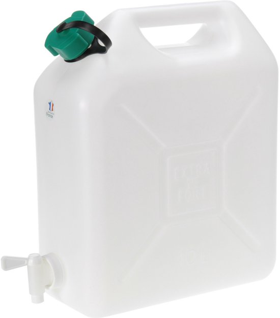 Jerrycan voor water - 10 liter - Kunststof - met kraantje en dop - Camping