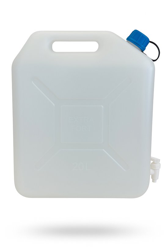 Jerrycan Water 20 Liter - Met Schenkkraan - BPA-vrij Watertank - Stevige Watercontainer voor Camping, Caravan, Outdoor & Noodvoorraad van Merkloos