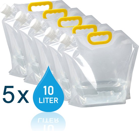jerrycan zak - 5x 10L - Opvouwbare jerrycan - Waterzak van Merkloos
