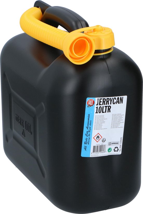 Jerrycan/benzinetank 10 liter zwart - Voor diesel en benzine - Brandstof jerrycans/benzinetanks van Carpoint