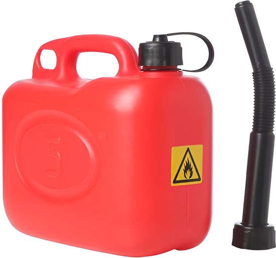 Jerrycan/benzinetank 5 liter rood - Voor diesel en benzine - Brandstof jerrycans/benzinetanks van Pressol