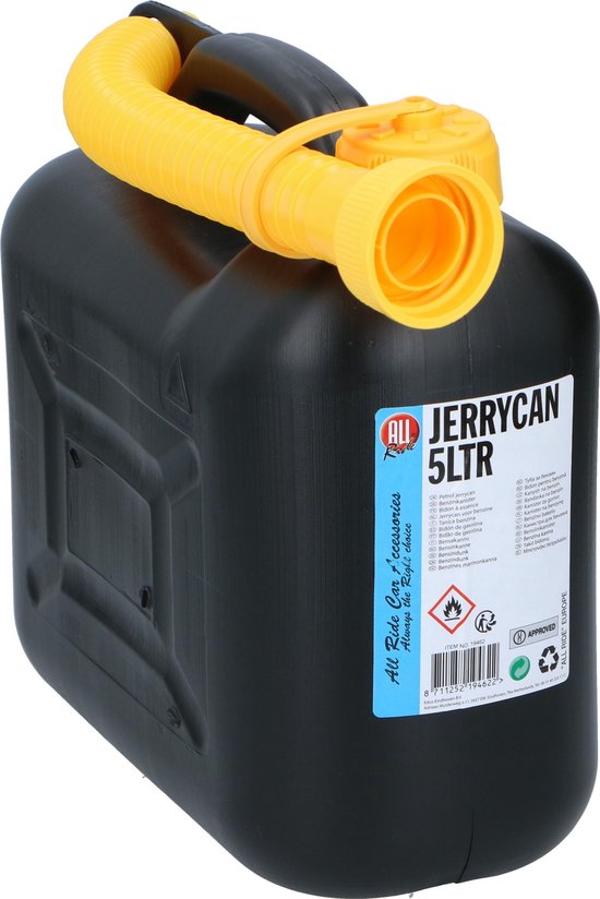 Jerrycan/benzinetank 5 liter zwart - Voor diesel en benzine - Brandstof jerrycans/benzinetanks van Carpoint