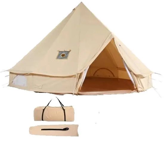 Jessi Store - Tent - Bell Tent - Glamping Tent - Canvas Tent - Ademende stof - Met Kachelopening - Diameter 3m - Hoogte 200 cm
