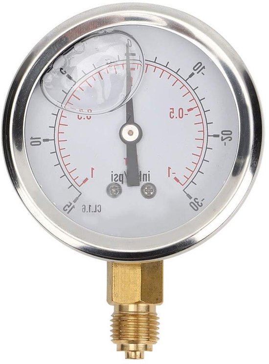 JGS Premium - Axiale Drukmeter Y60 Professionele Axiale Oliegevulde Vacuüm Drukmeter voor Drukmeting TS - PGGZ60Z41bar 1/4BSP van Merkloos