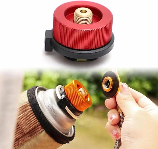 JGS Premium - Gaspatroonadapter voor campingkooktoestel rood - Gasfles aansluiting - Camping gasventielpatroon mondstuk van JGS Premium