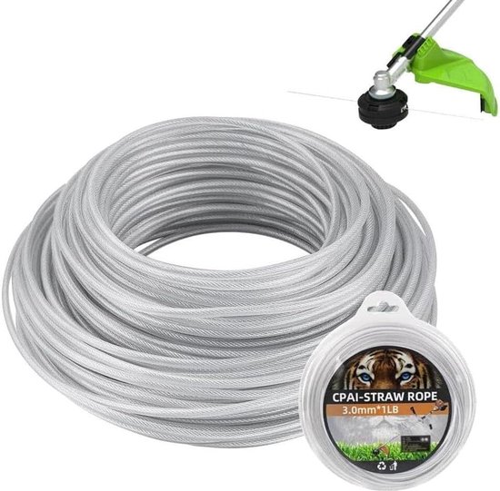 JGS Premium - Maaidraad trimmerdraad 3 mm x 45 m - staaldraad met metalen kern - bosmaaierdraad - grastrimmerdraad voor gazon - snoer voor gewassen gras van JGS Premium