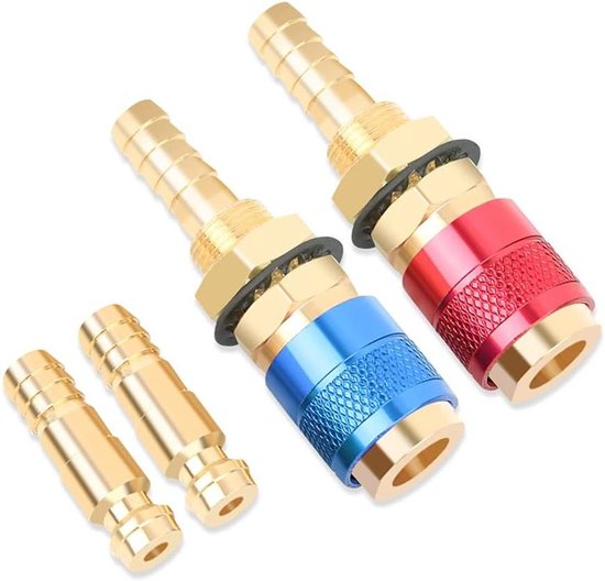 JGS Premium - Quick Release Kit voor Tig Lassen - 2-Delige 8mm Gasadapter Set met Snelkoppelingen van JGS