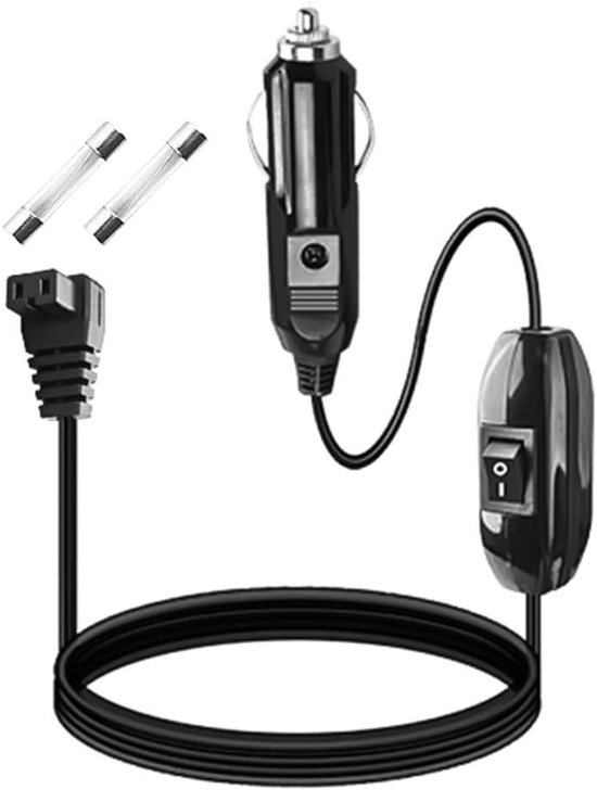 Jhubers Goods - Autokoelkast Kabel met Schakelaar - Auto Sigaret - 12V/24V - Koelkast Plug - Vervang Kabel - Draagbare Koelkast - Koelkast - 4 Meter - Geschikt voor Auto款尔款аст van Merkloos