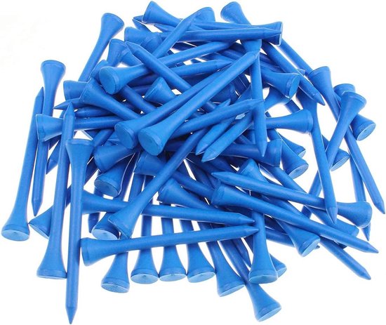 Jhubers Goods - Golftees - Professioneel - 2.8 inch - Bulkverpakking - Vermindert sidespin - Blauw - Golfartikelen - Geschikt voor golfen - Lang - 50 stuks van JHubers Goods