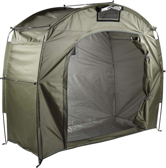 JHubers Goods - Waterdichte Fiets Opbergtent met Raamontwerp voor Buiten Kamperen - Oxford Fiets Tent Opslag voor Tuin - Duurzame Fietsschuur Tent in OD Groen - Ideaal voor Achtertuin Wandelen