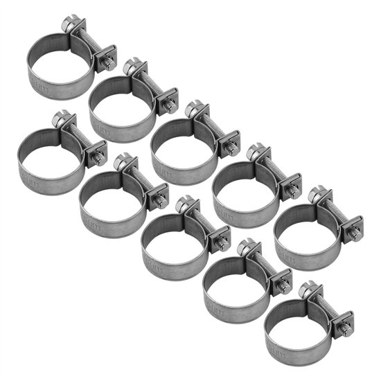 Jhubersproducts 10 stks Mini Fuel Line Pijpslang Klem Clip - Slangklemmen - Roestvrij staal - Verstelbare diameters - 6mm-20mm - Geschikt voo...