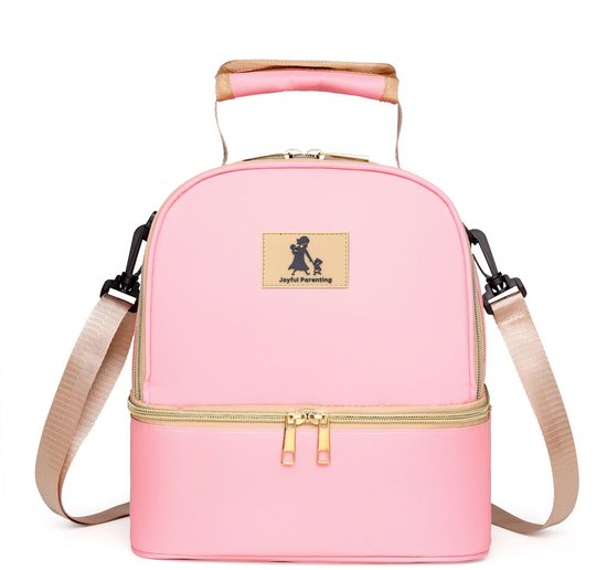 Joyful Parenting Kolftas met koelelementen - Roze - 2 Compartimenten - Moedermelk Koeltas - Kolf Tas - Kraamcadeau van Joyful Parenting