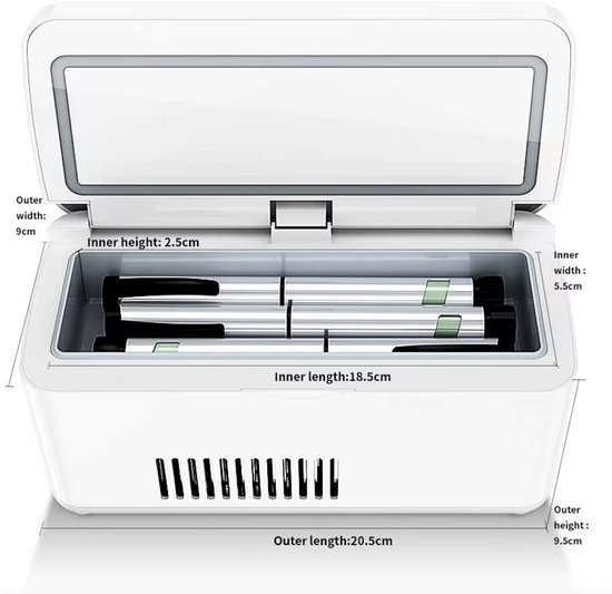 JOYNEXTBUY - Insuline Koeler - Draagbare Medicijnkoeler met LED Temperatuurdisplay - Oplaadbare Koelbox voor Insuline en Medicatie