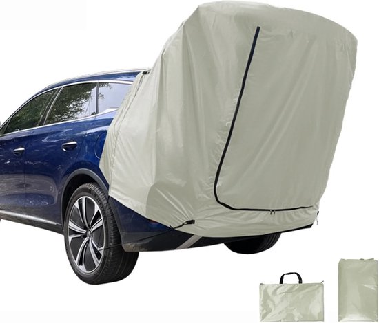 J&R Autotent - Kofferbak tent - Bustent - Kamperen - Achterklep tent - Met muskietengaas - Vliegenhor - Wit van J&R