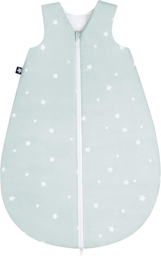 Julius Zöllner Zomerslaapzak 100% Katoen 0,5 TOG - Maat 70 - 6-12 Maanden - OEKO-TEX® Gecertificeerd - Star Mint/Turquoise