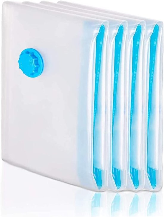 Jumbo Vacuumopslagzakken 4 Stuks - Luchtdichte Compressiezakken voor Beddegoed, Dekens en Kleding met Dubbele en Drievoudige Ritssluiting (130×100cm)