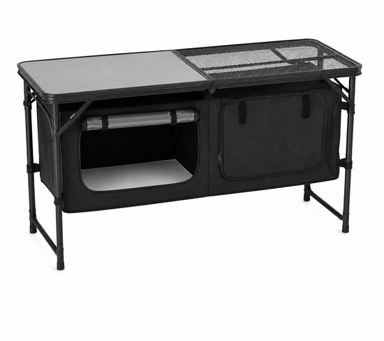 Jurrys Buitenkeuken - Campingkeuken - keukeneiland - Keukenkast - Opbergruimte - Stabiel - Opvouwbaar - Lichtgewicht - 120x49x70cm