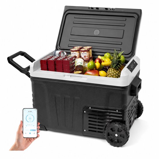 Jurrys Koelkast - Compressorkoelkast - Koelmeubel - Frigo - IJskast - Verrijdbaar - Snel koelen - Ruime inhoud - 35L - Zwart