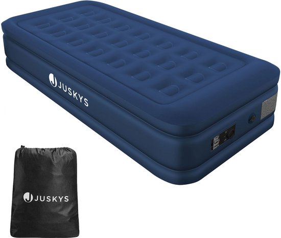 Juskys Zelfopblaasbaar Luchtbed Sapri M - Blauw - 191 x 91 x 44 cm - Incl. Opbergtas van Juskys