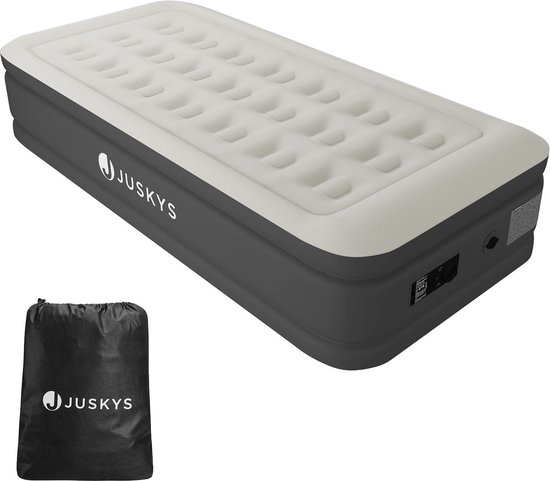 Juskys Zelfopblaasbaar Luchtbed Sapri M - Grijs - 191 x 91 x 44 cm - Incl. Opbergtas van Juskys